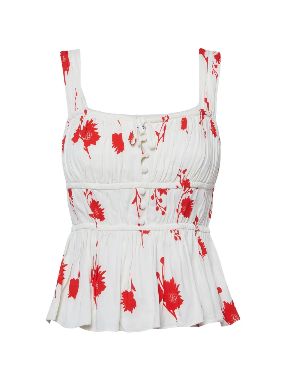 Self-Portrait floral-print top - White