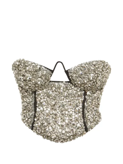 AREA crystal-embellished corset top