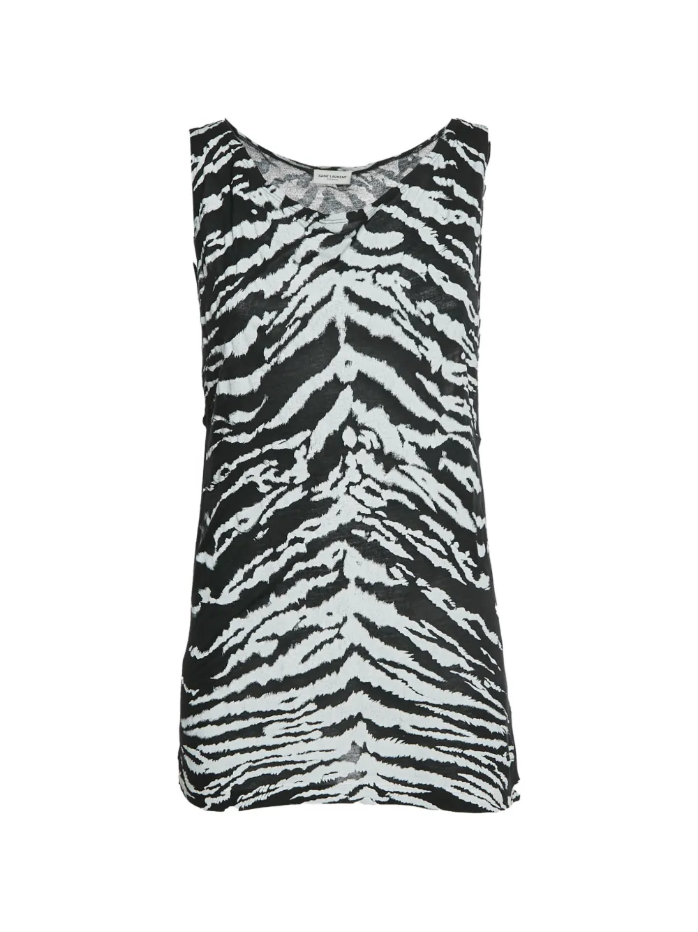 Pre-owned Saint Laurent 2013 Leopard-print Tank Top In Black