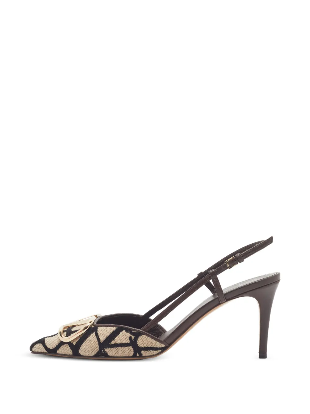 Valentino Garavani Pre-Owned VLogo jacquard slingback pumps - Toni neutri