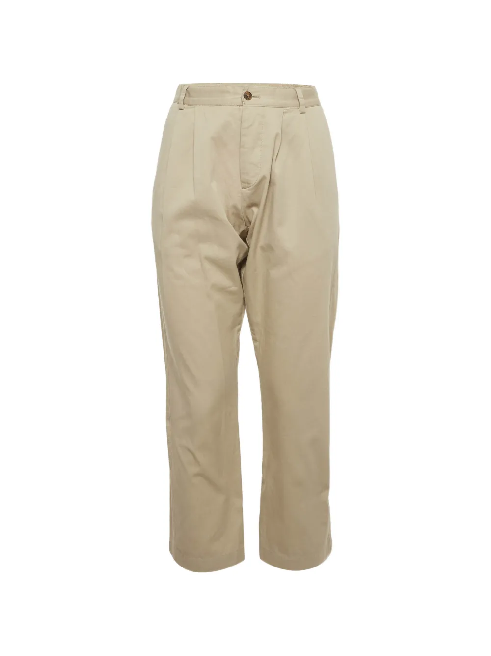 Pre-owned Gucci Pleated Twill Trousers In Neutral