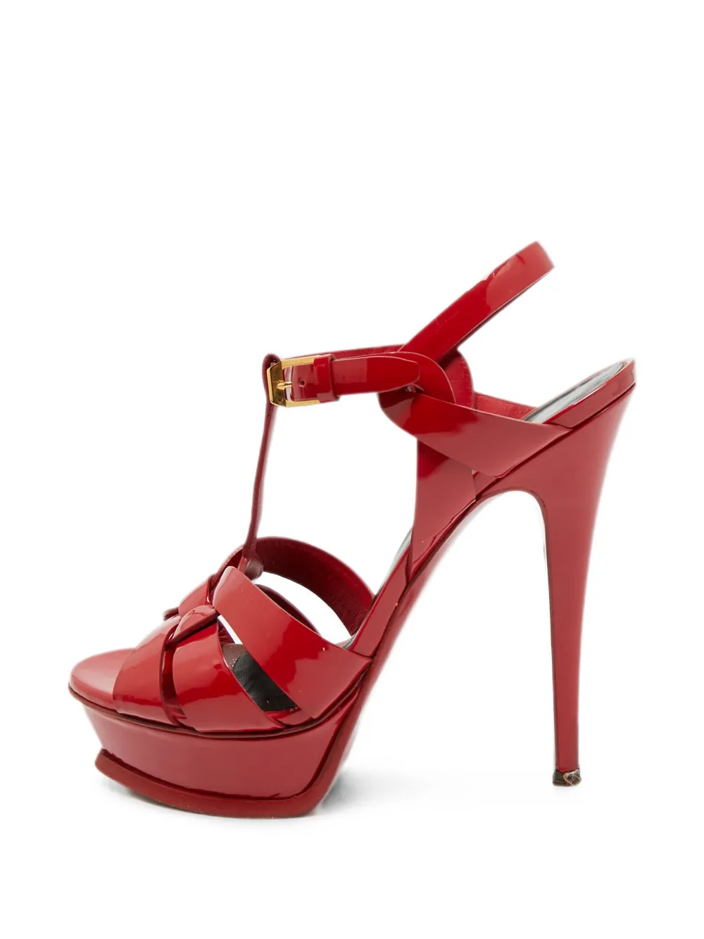 Saint Laurent Pre-Owned Tribute Sandalen aus Leder - Rot