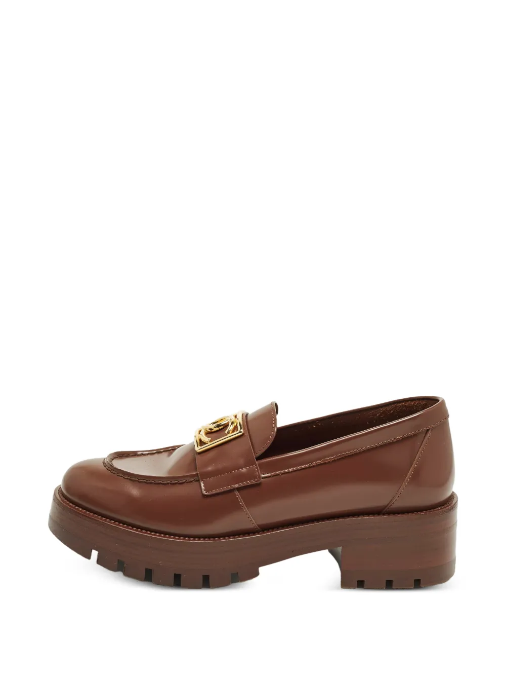 CHANEL Pre-Owned CC platform loafers - Braun