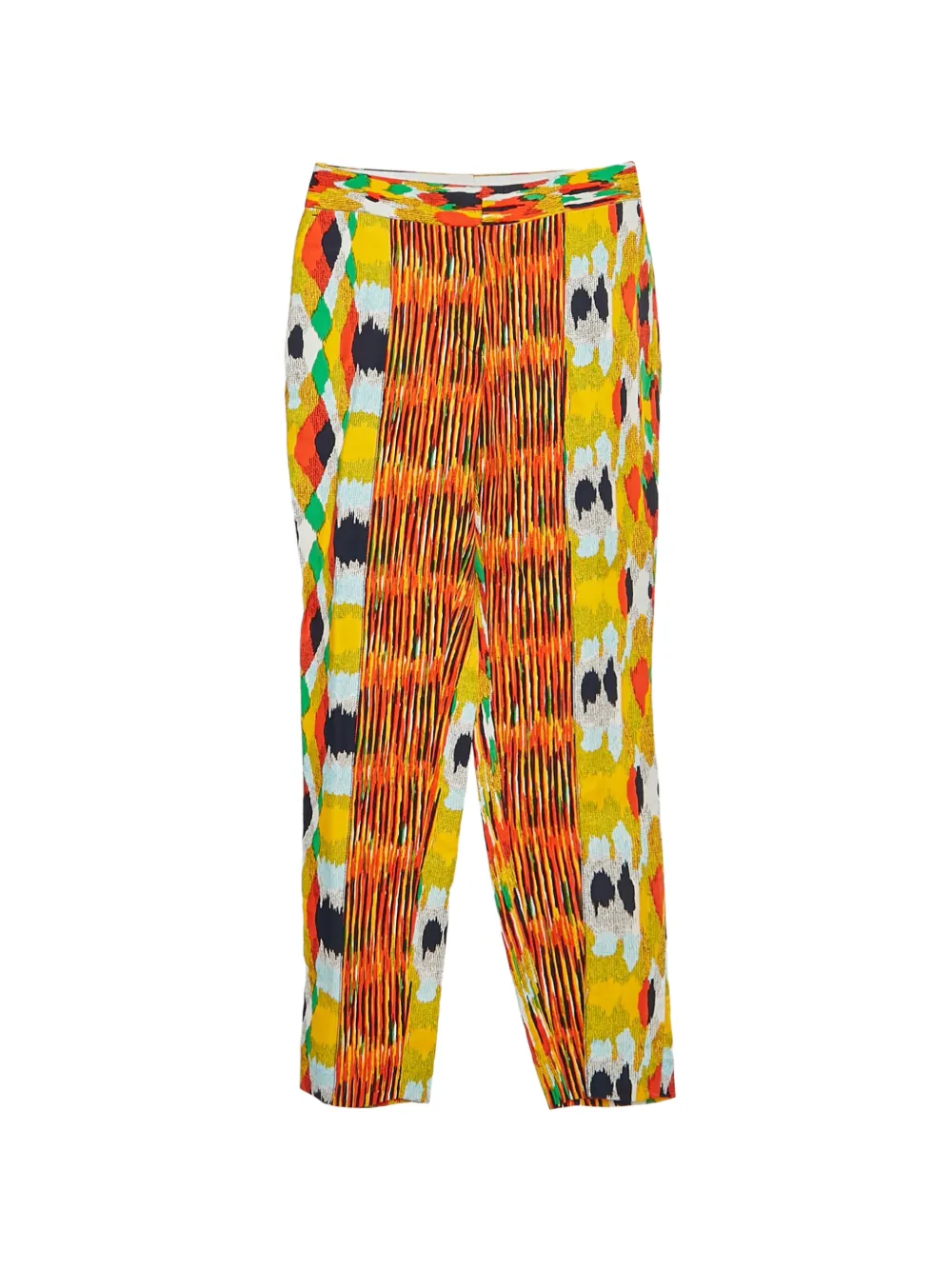 Celine Pre-Owned Pantaloni crop con stampa astratta - Giallo