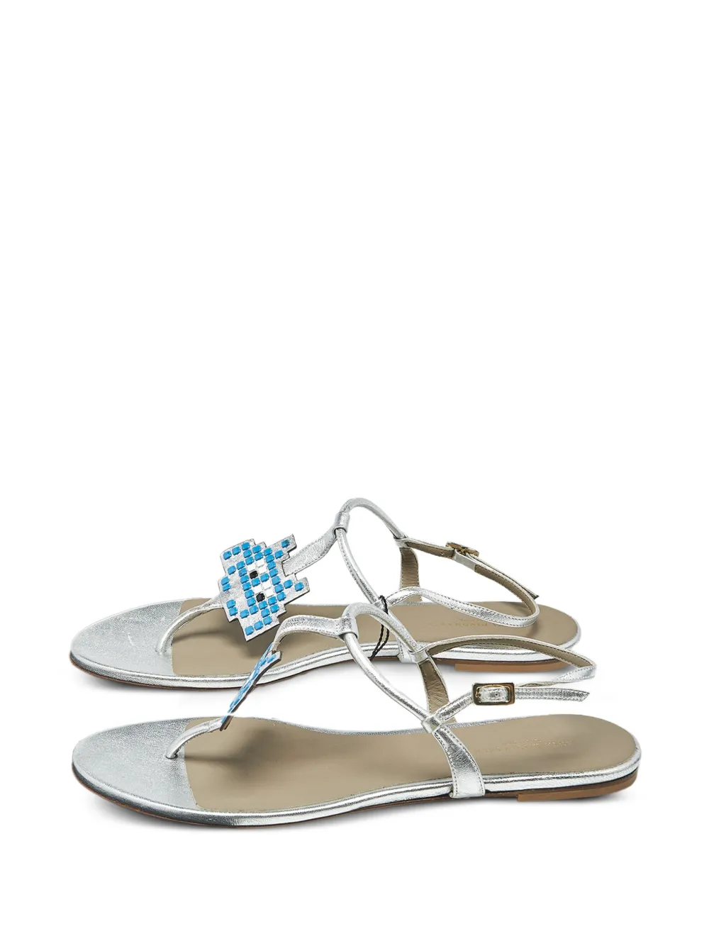 Anya Hindmarch pixelated-figure thong sandals - Silber