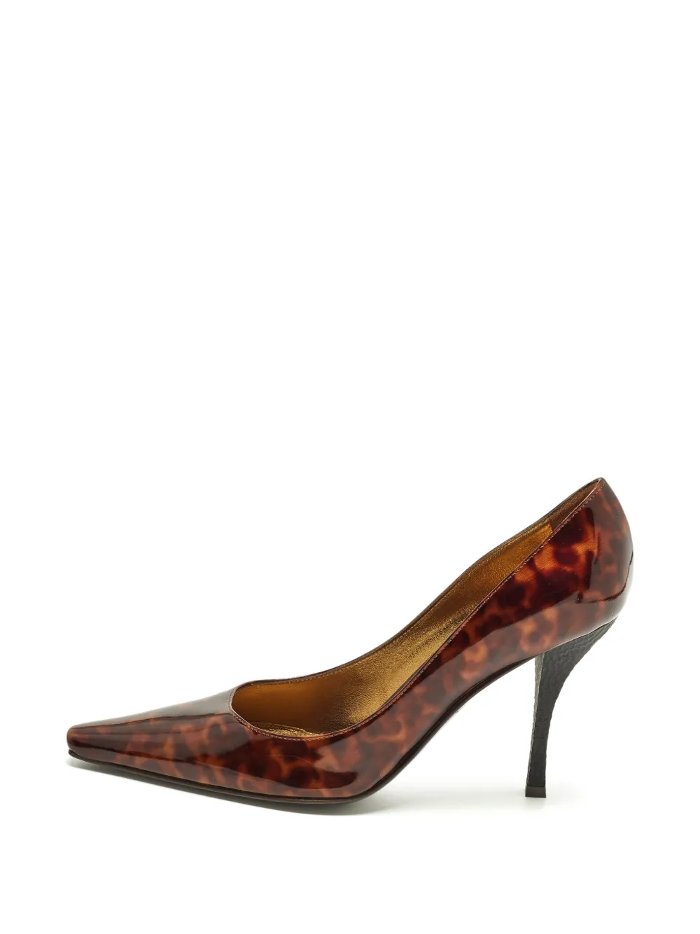 Sergio Rossi tortoise-shell pointed-toe heeled pumps - Brown