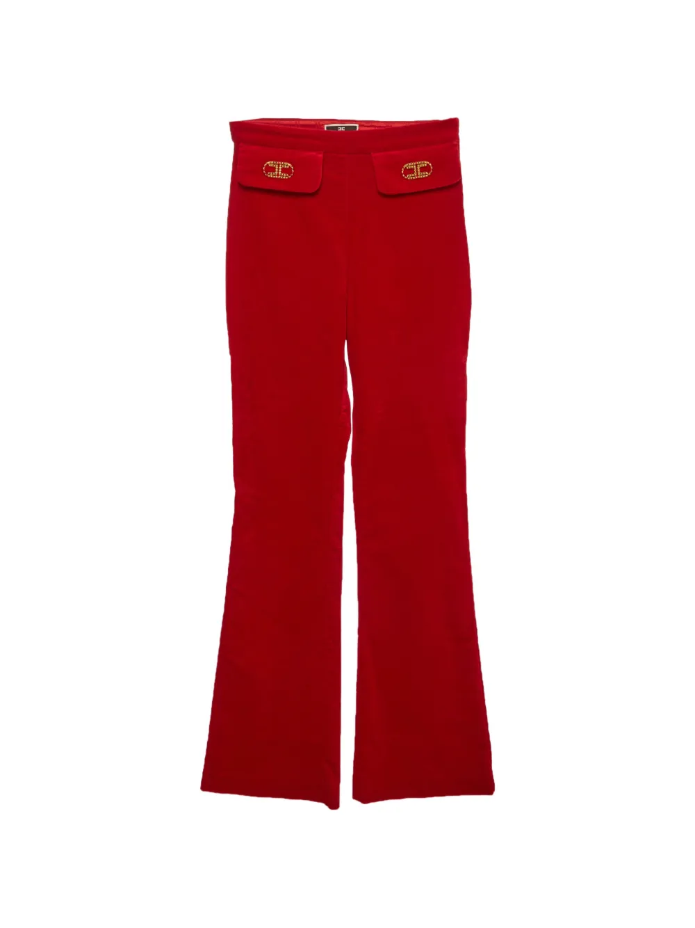 Elisabetta Franchi velvet high-waisted trousers - Rosso
