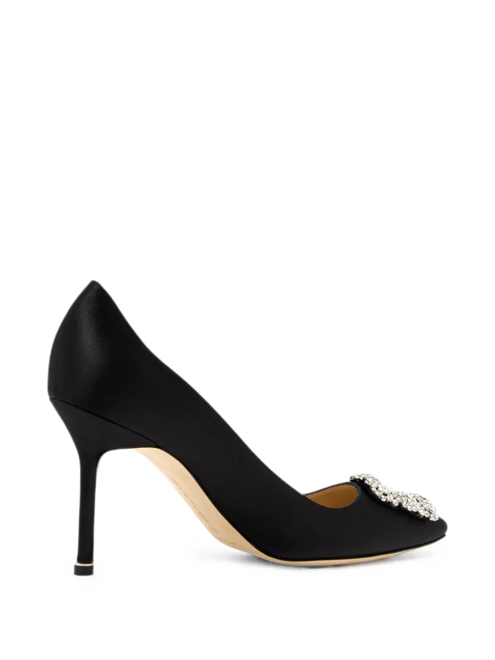 Manolo Blahnik Hangisi 90 crystal-buckle pumps Zwart
