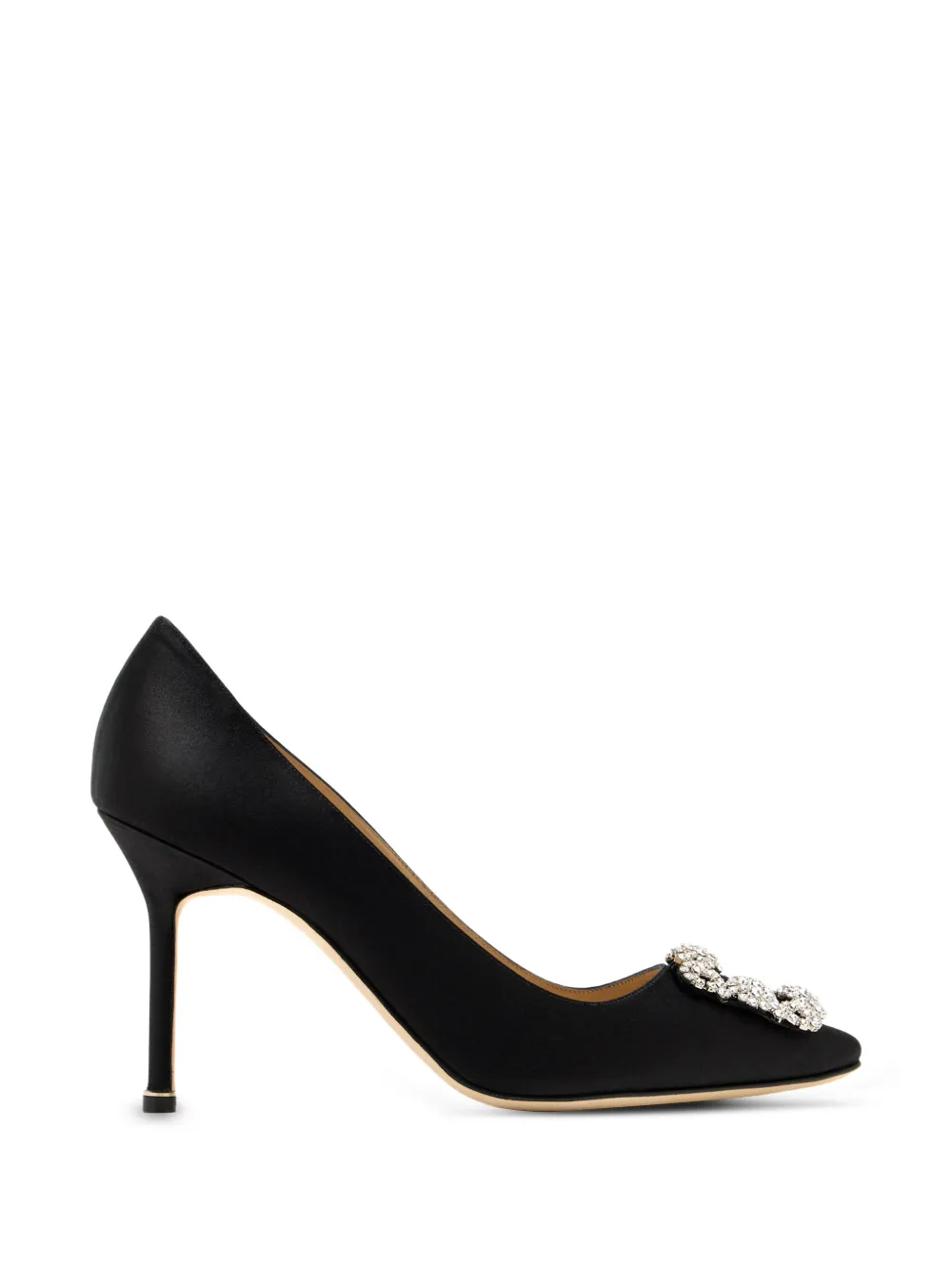 Manolo Blahnik Hangisi 90 crystal-buckle pumps Zwart
