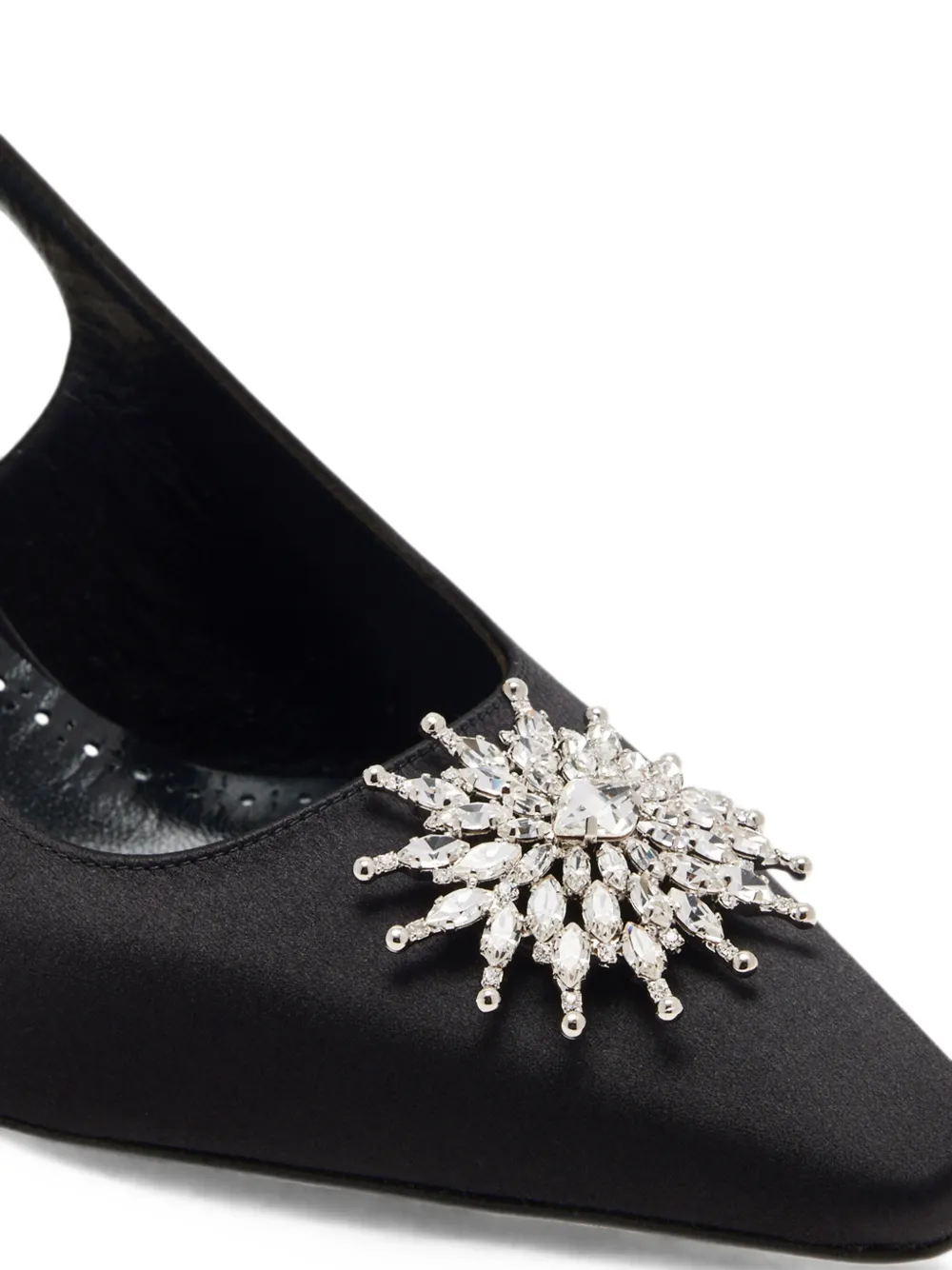 Manolo Blahnik Ronconasli crystal-embellished slingback pumps Zwart
