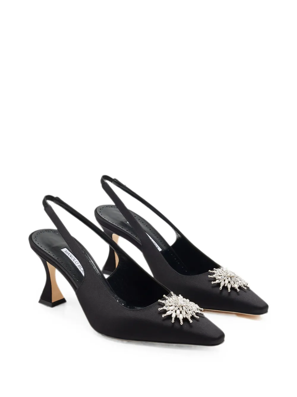 Manolo Blahnik Ronconasli crystal-embellished slingback pumps Zwart
