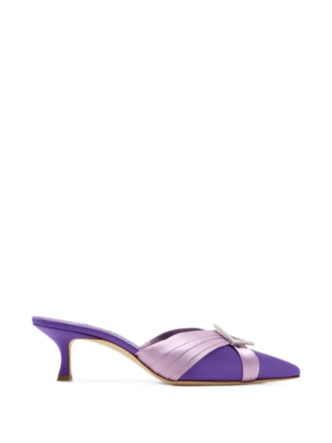 Manolo Blahnik mules Vieras à ornements en cristal et bout pointu