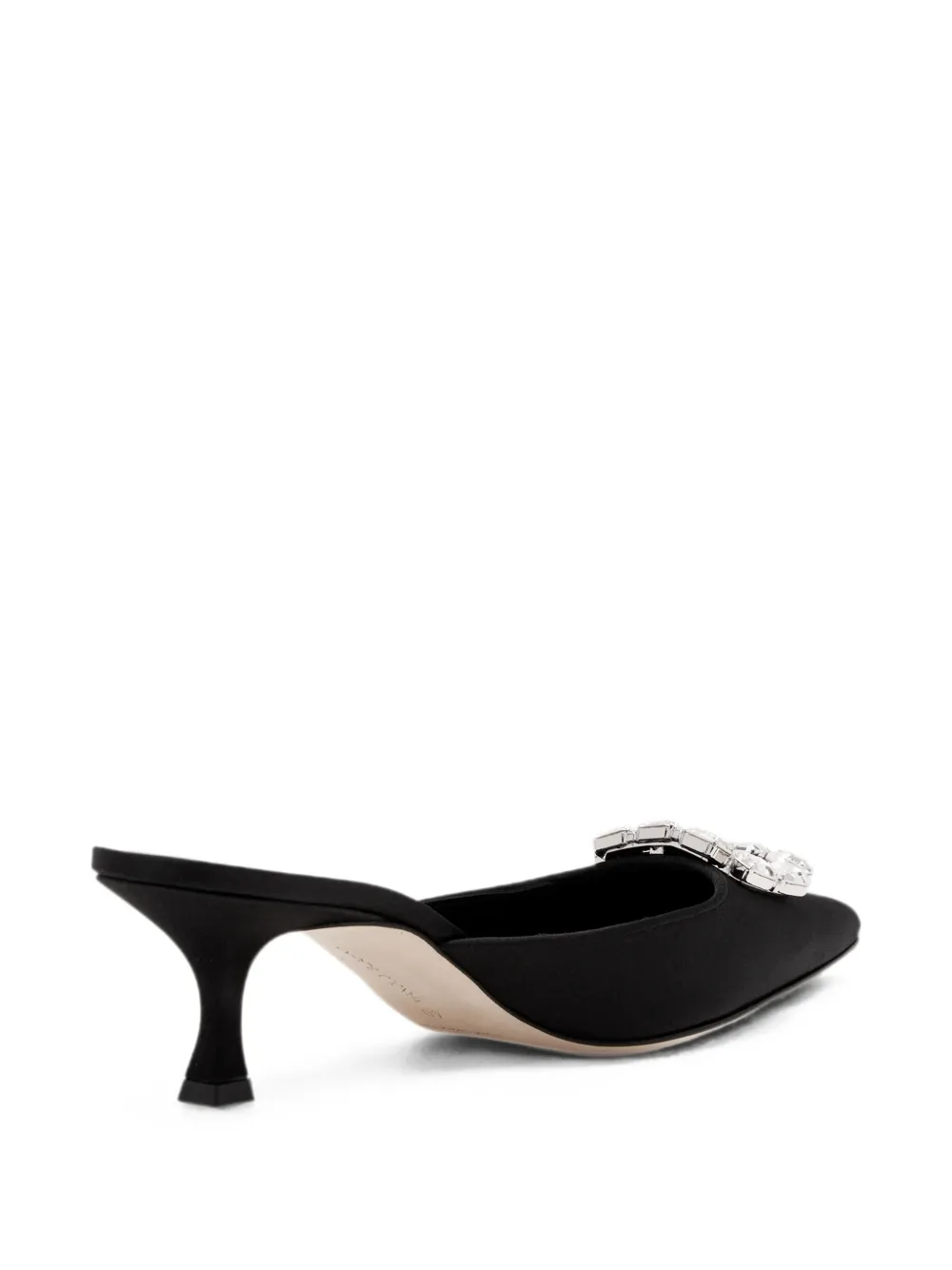 Manolo Blahnik Mayjou crystal-buckle mules Zwart