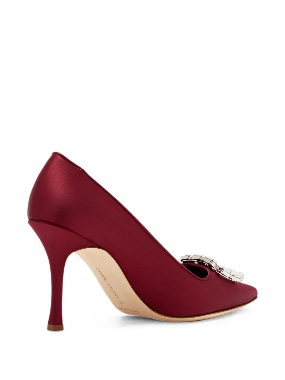 Manolo Blahnik Mayjou crystal-buckle pumps Rood