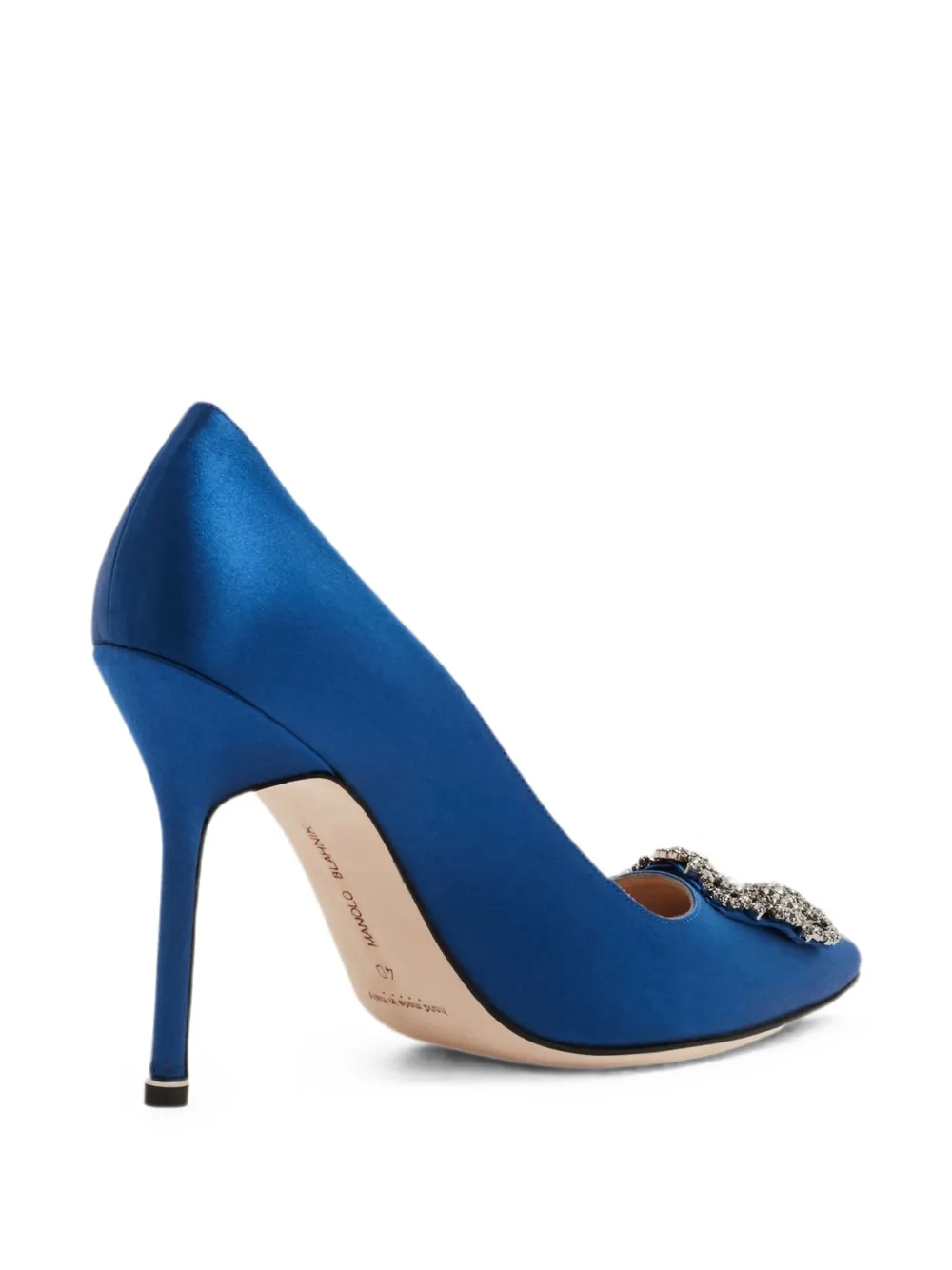 Manolo Blahnik Hangisi crystal-buckle pumps Blauw
