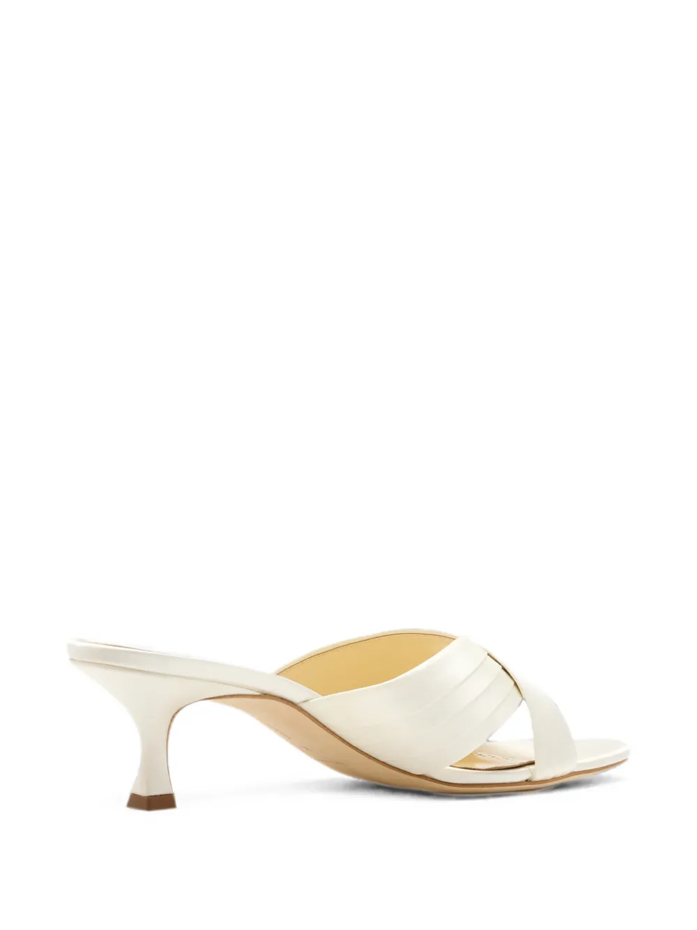 Manolo Blahnik Vieramul crossover-strap pleated mules Beige