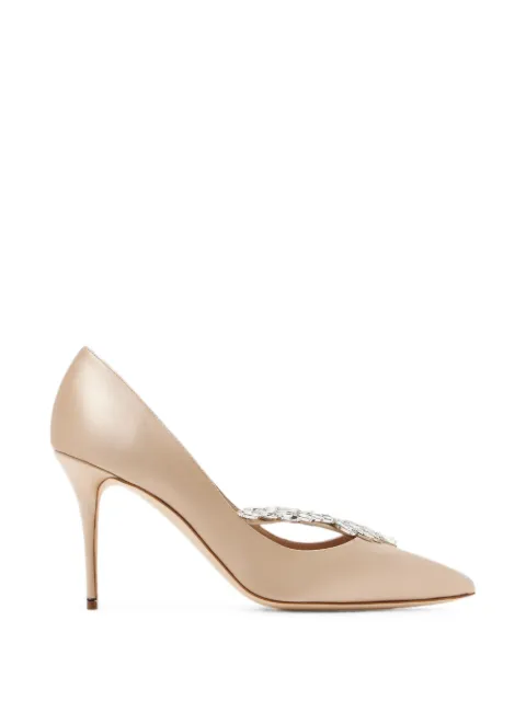Manolo Blahnik zapatillas Nadira con puntera en punta y detalles de cristal