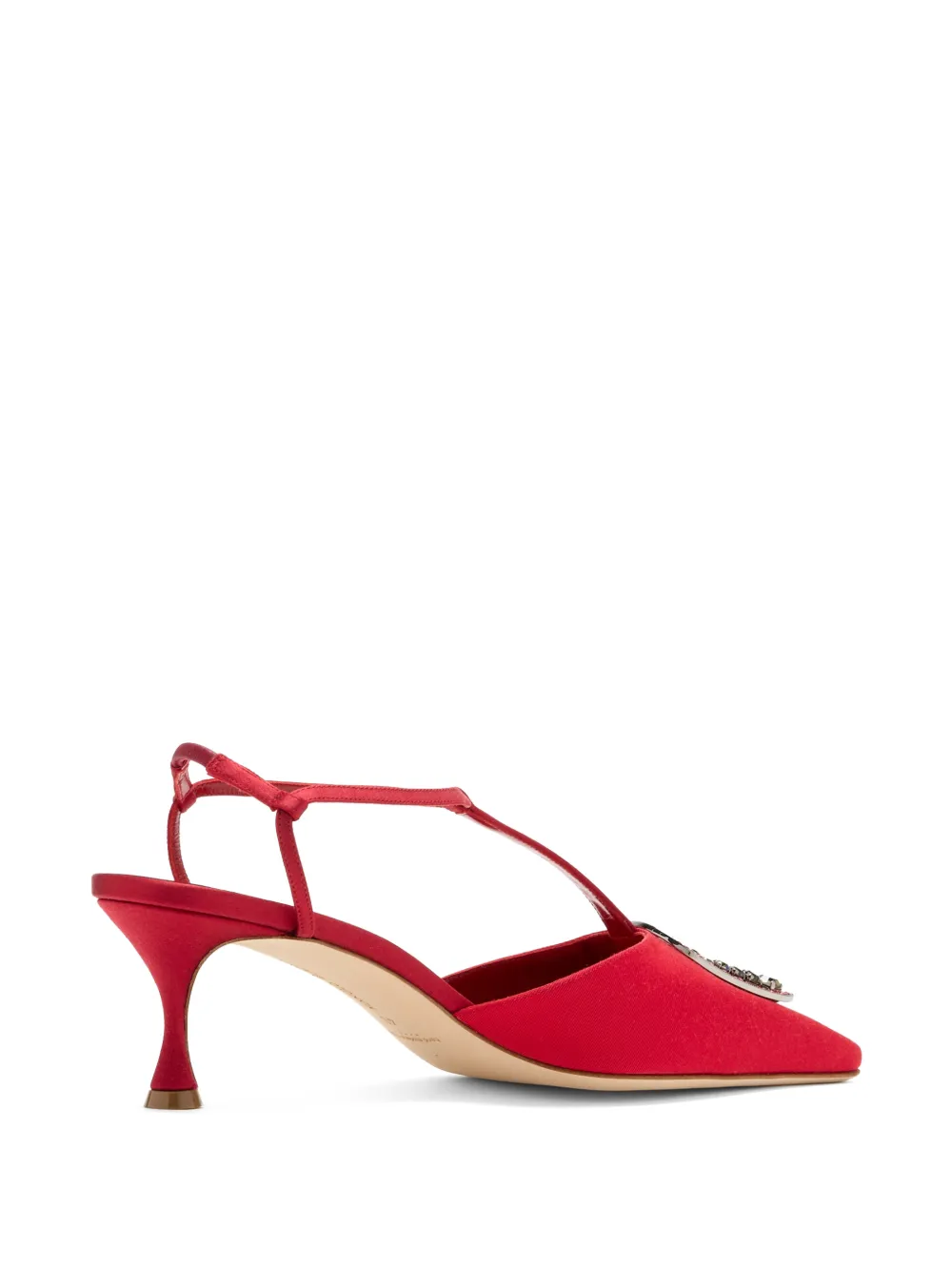 Manolo Blahnik Takal pumps verfraaid met kristallen en puntige neus Rood