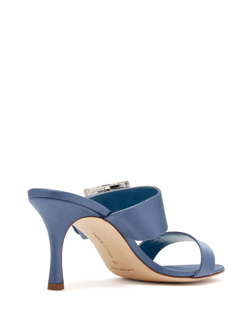 Manolo Blahnik Mayjousan sandalen met kristallen gesp Blauw