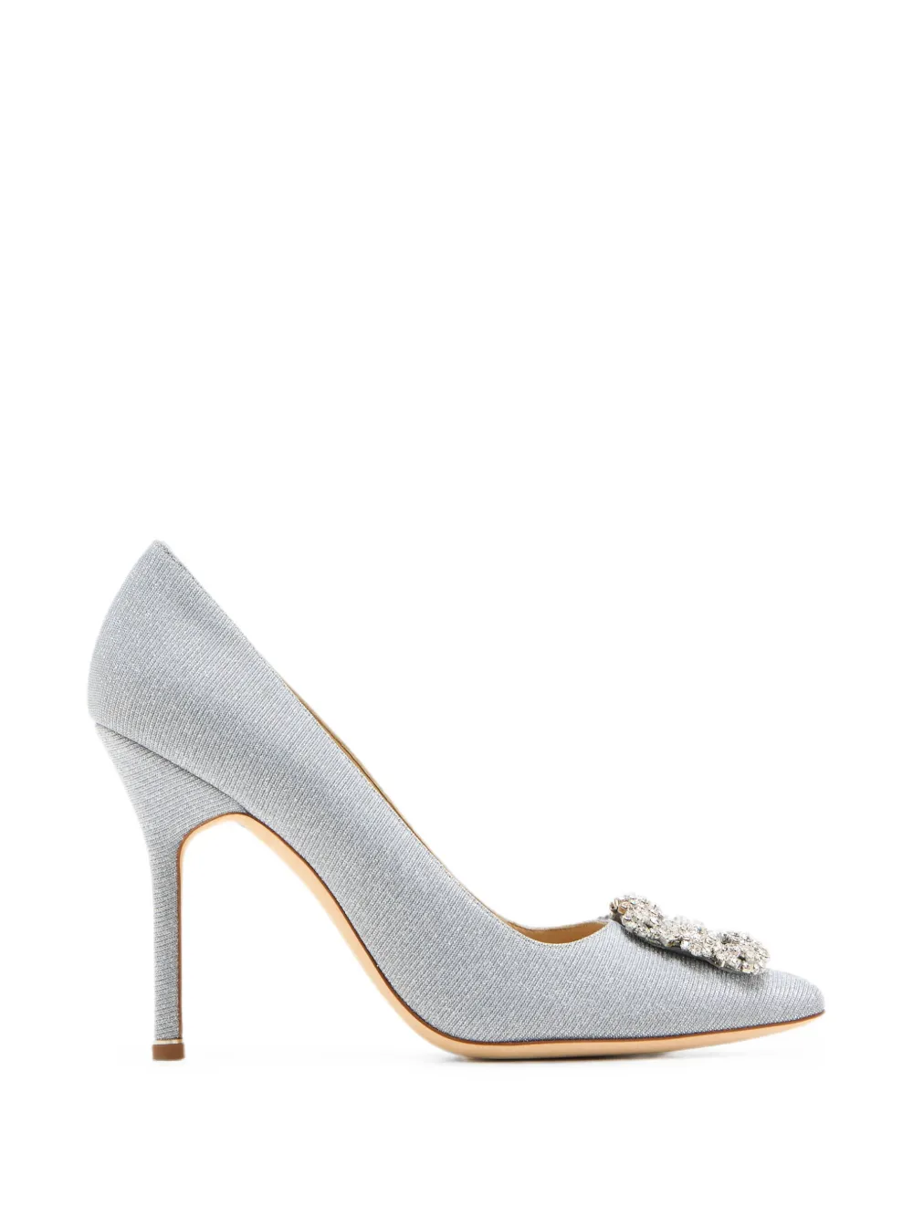 Manolo Blahnik Hangisi pumps met kristallen gesp Zilver
