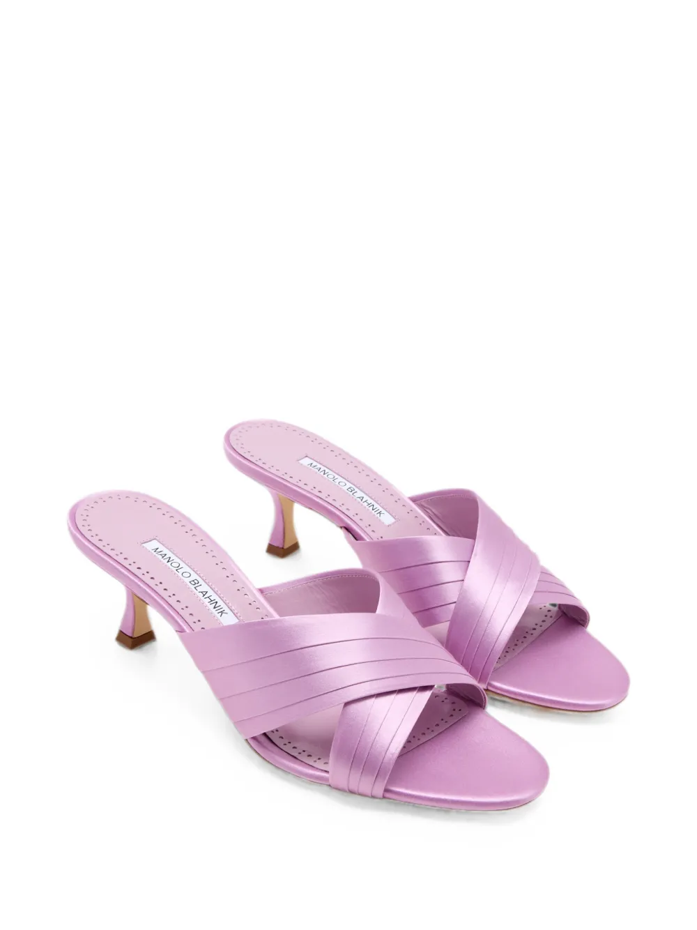 Manolo Blahnik Muiltjes met gekruiste bandjes Paars