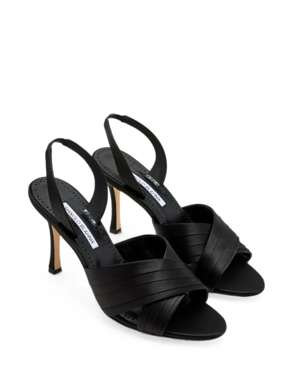 Manolo Blahnik Vierasan crossover-strap slingback sandals Zwart