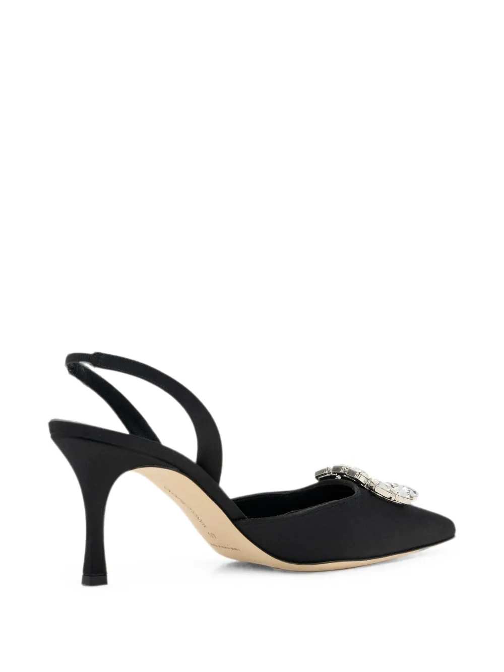 Manolo Blahnik Maysale crystal-buckle slingback pumps Zwart
