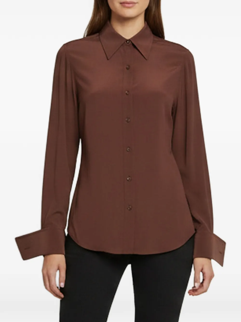 Pre-owned Saint Laurent Long-sleeve Shirt In Brown