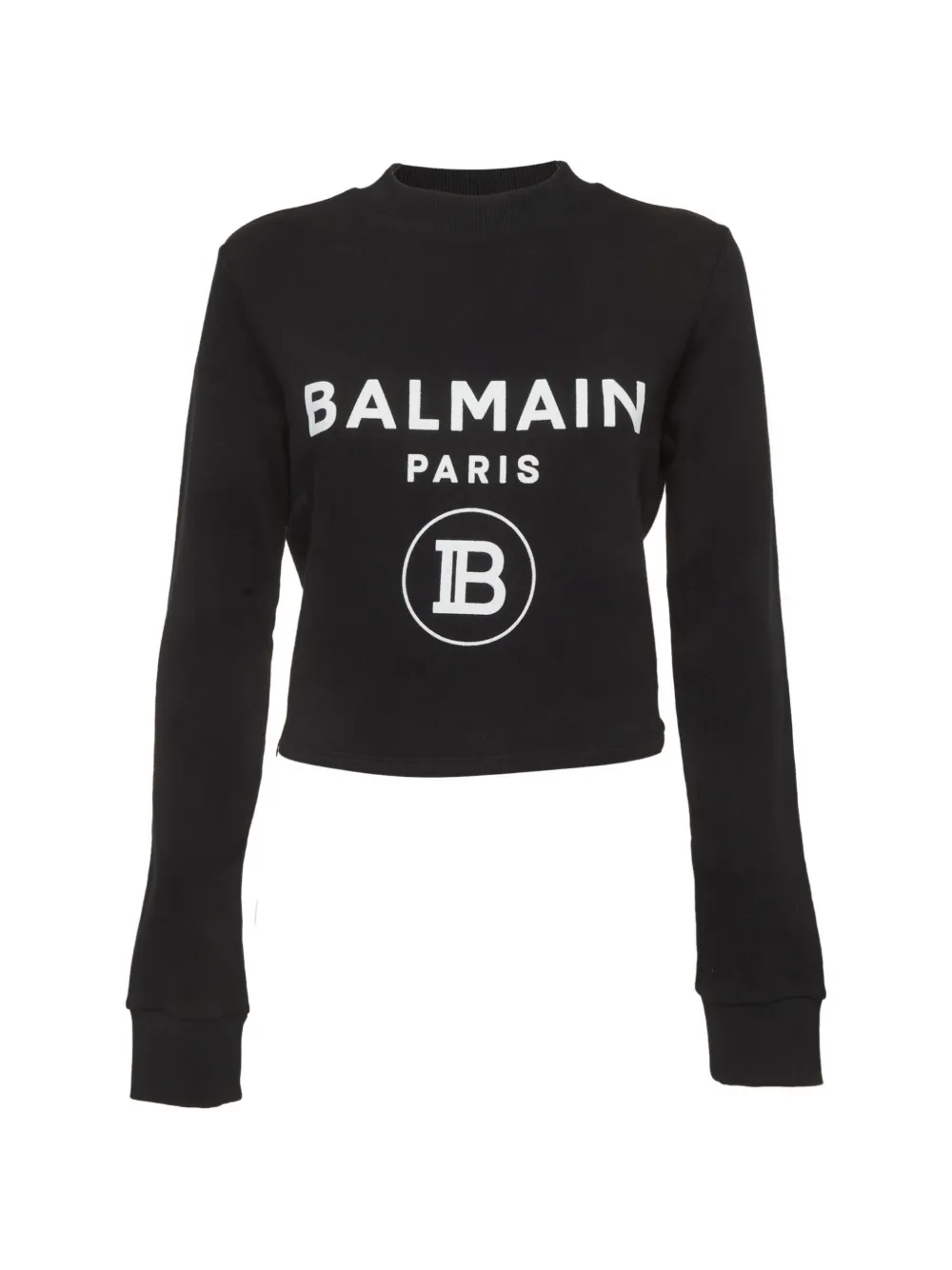 Balmain Pre-Owned logo-print cropped sweater - Schwarz