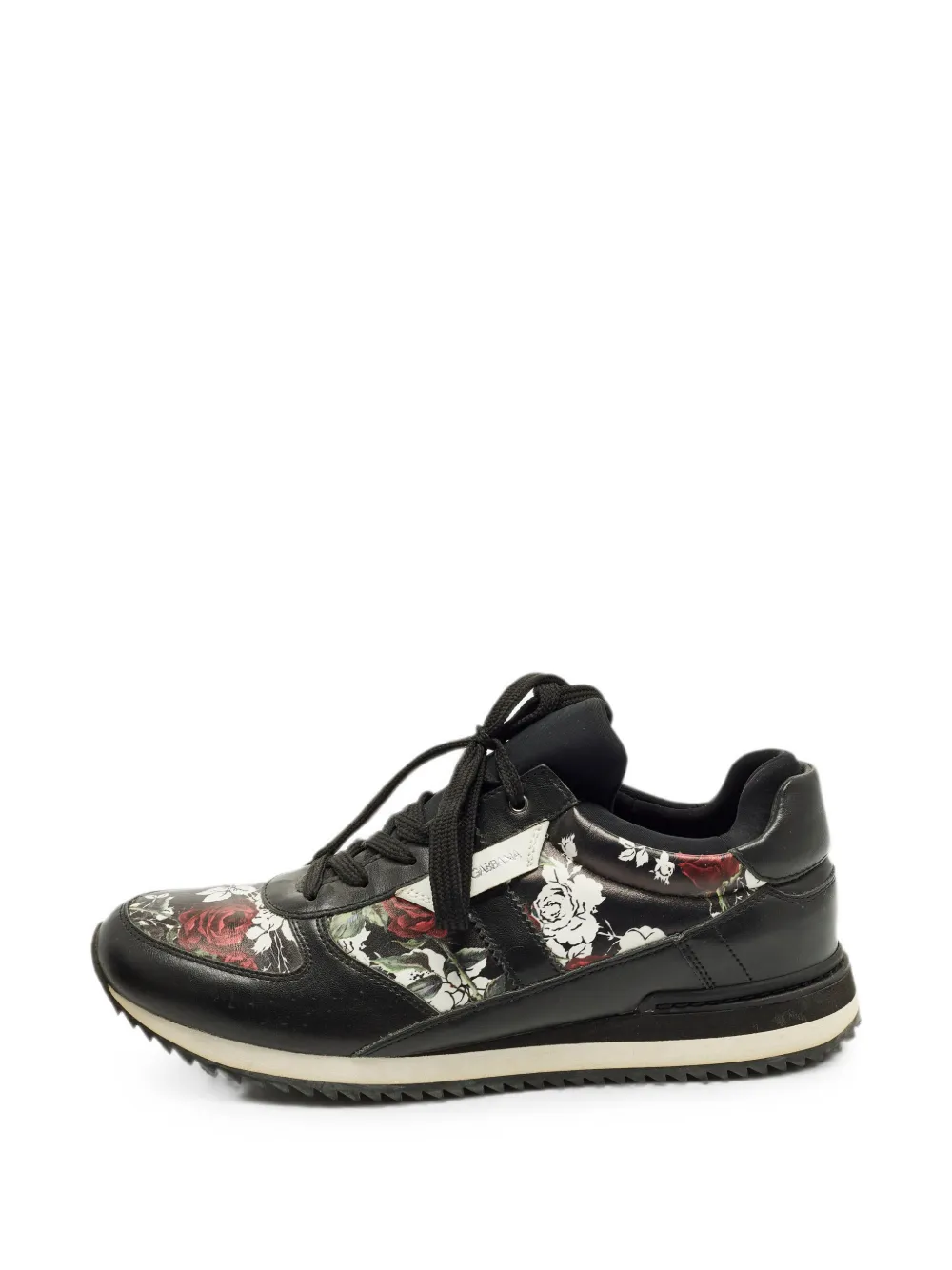 Dolce & Gabbana Pre-Owned floral-print leather sneakers - Nero