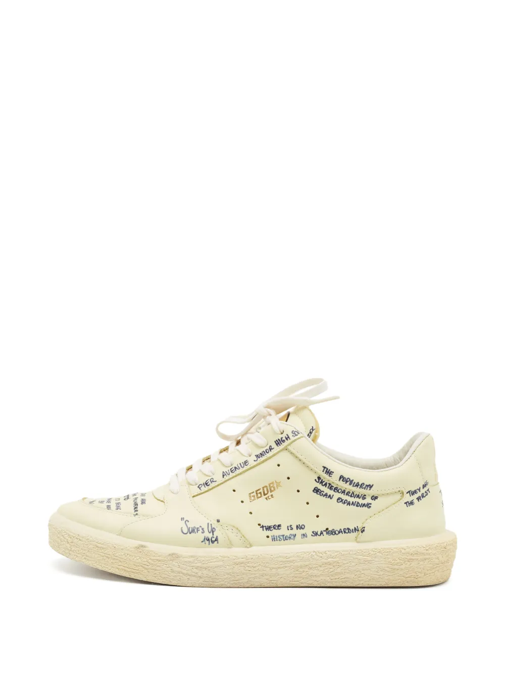 Golden Goose Tenth Star graffiti-print sneakers - Bianco