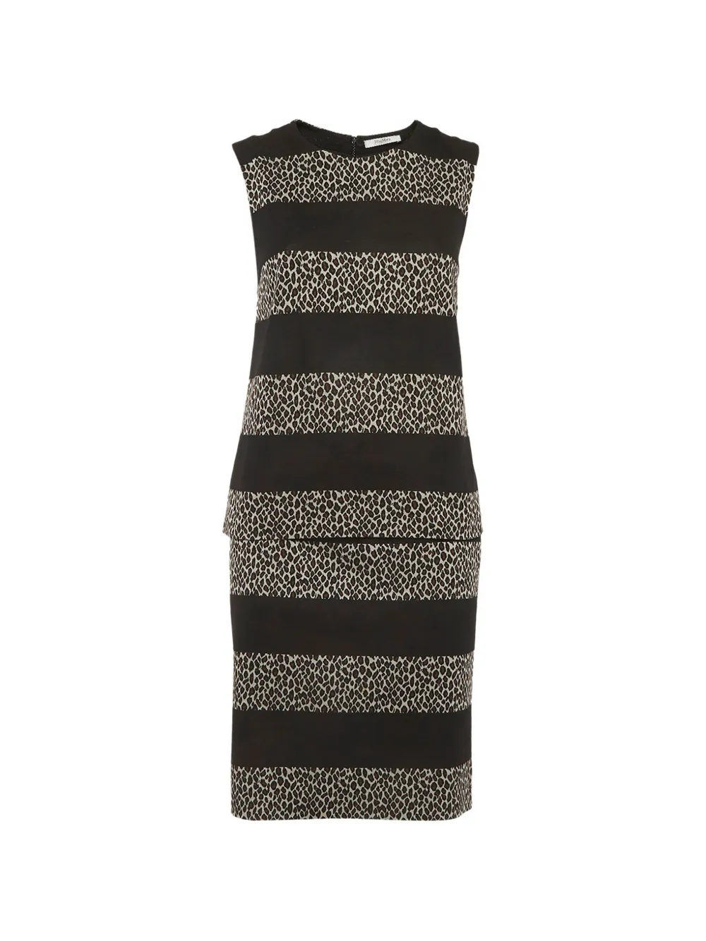 Max Mara leopard-print panelled mini skirt and top set - Nero