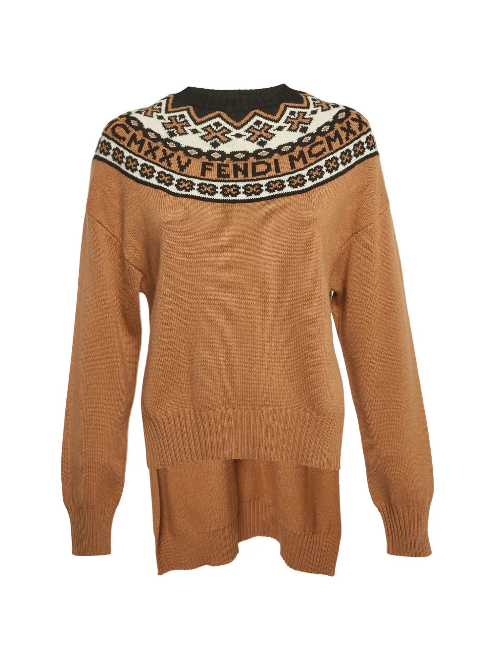 Pre-owned Fendi Round-neck Sweater In Brown