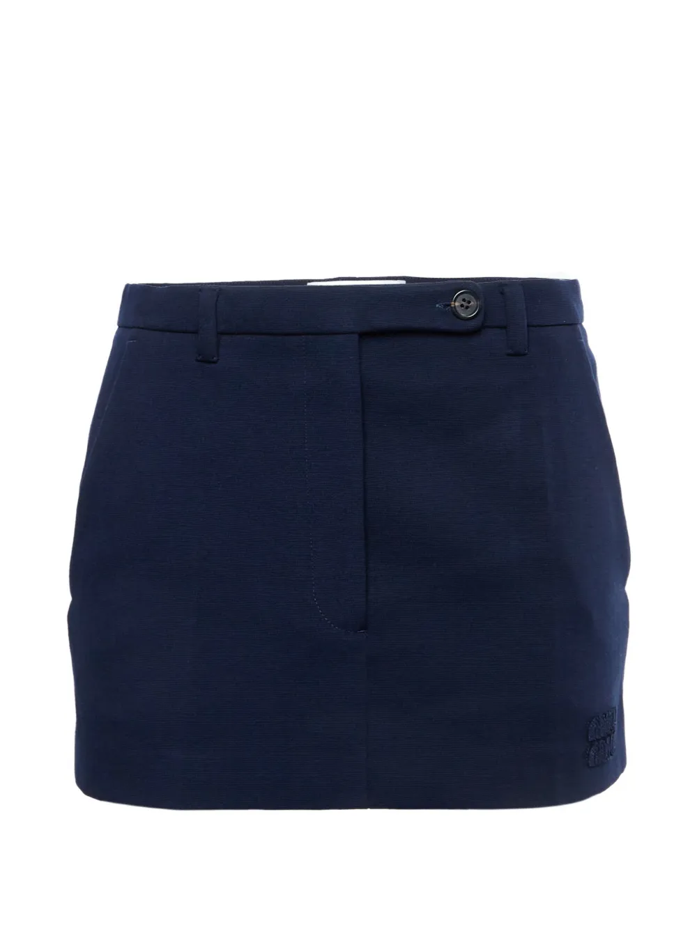 Miu Miu Pre-Owned logo-embroidered mini skirt - Blu