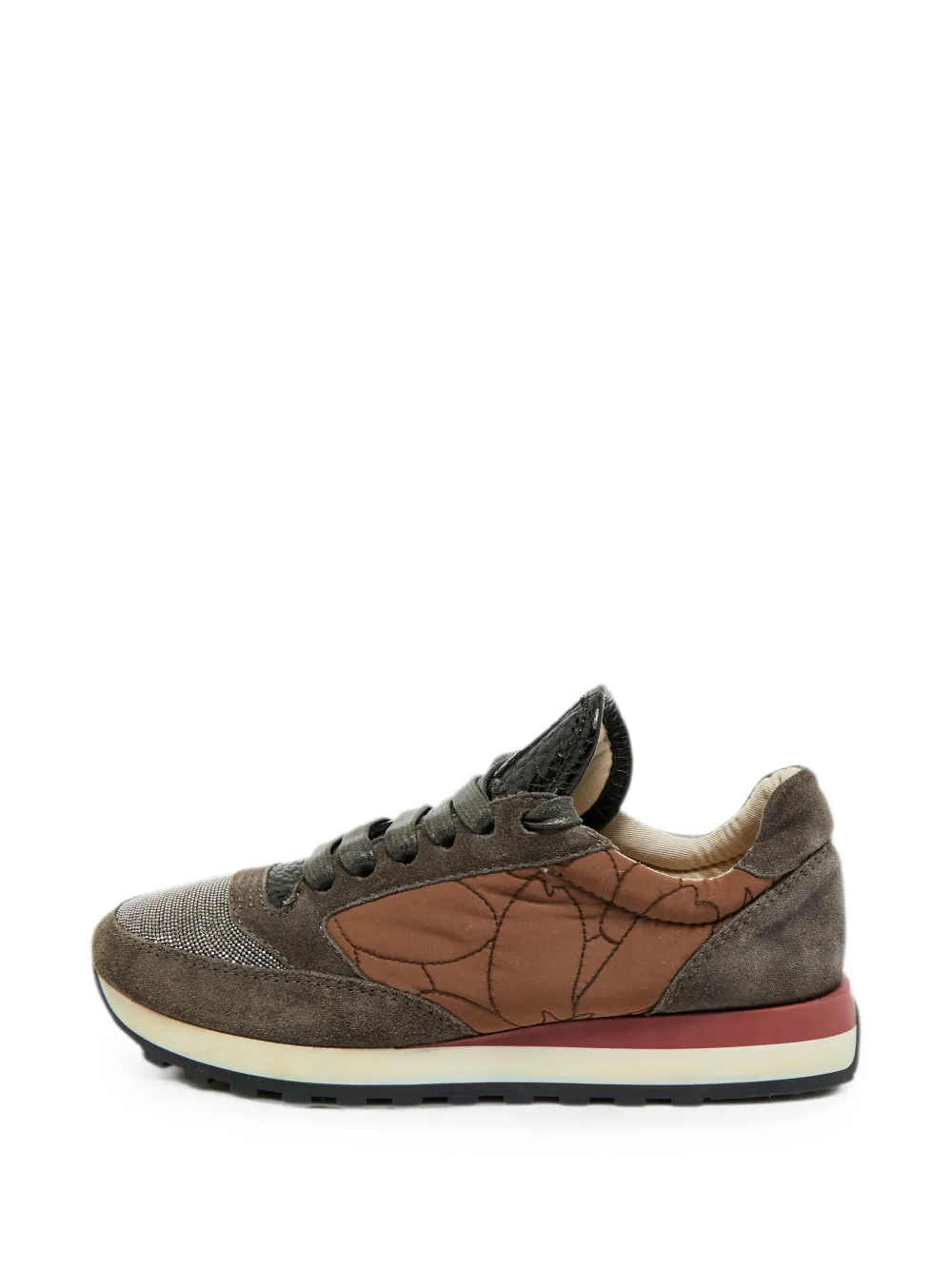 Pre-owned Brunello Cucinelli Lace-up Sneakers In Brown
