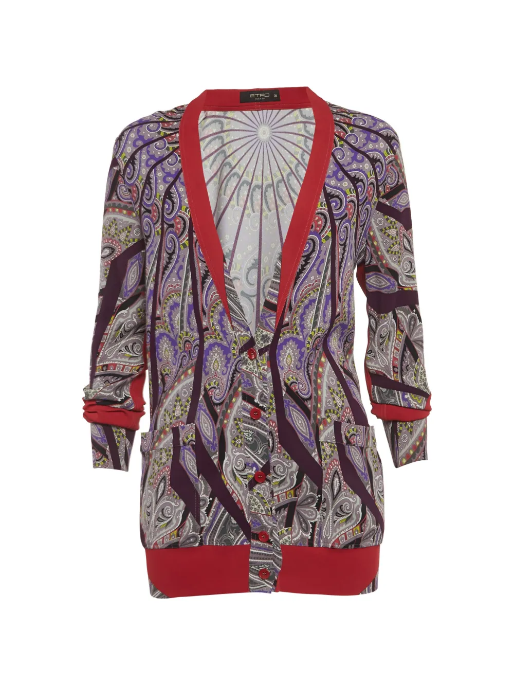 Etro Pre-Owned paisley-print long-sleeve cardigan - Viola