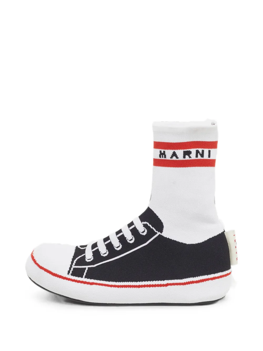 Marni Pre-Owned logo-print sock-style sneakers - Nero