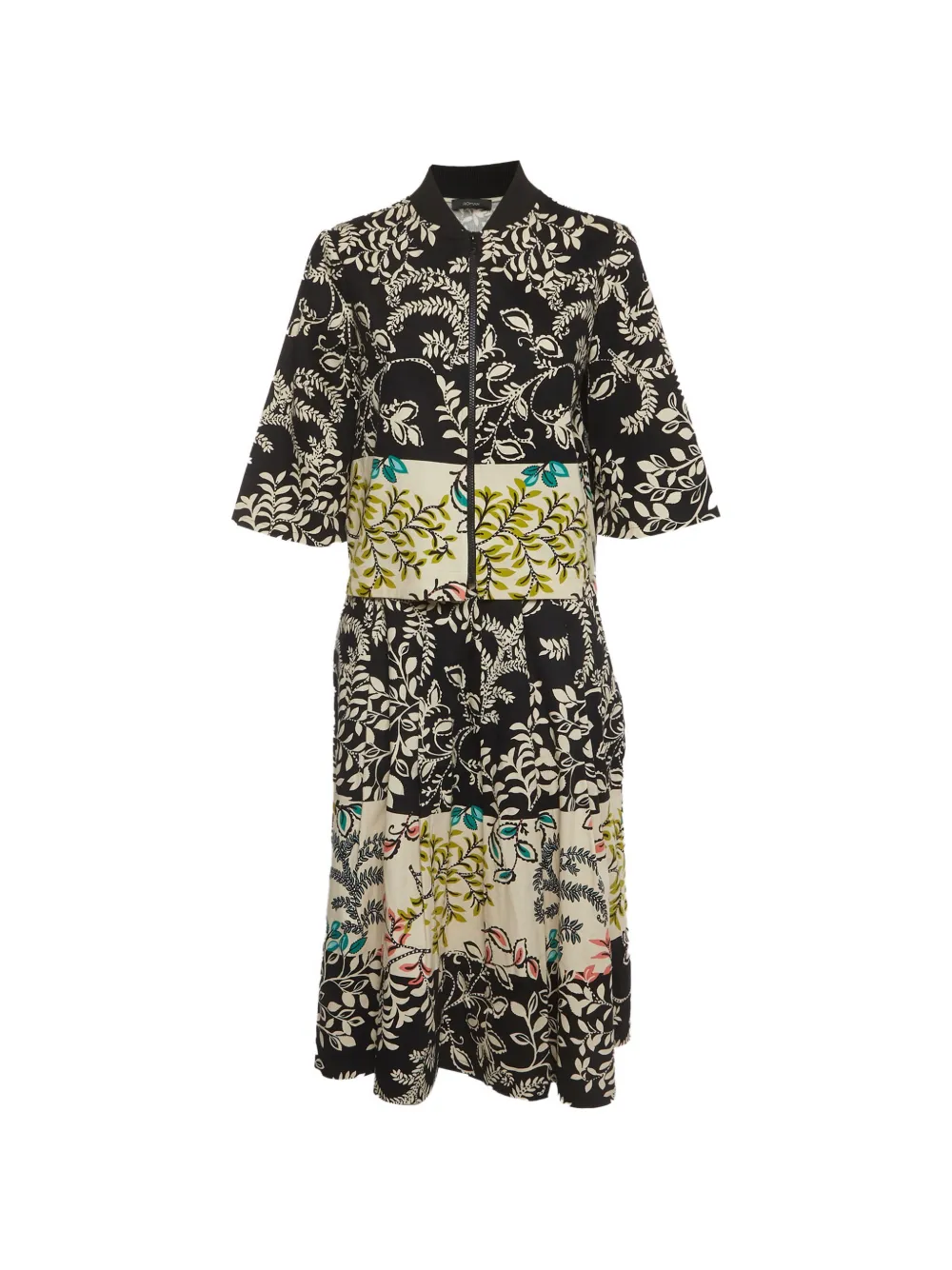 424 leaf-print jacket and skirt set - Nero