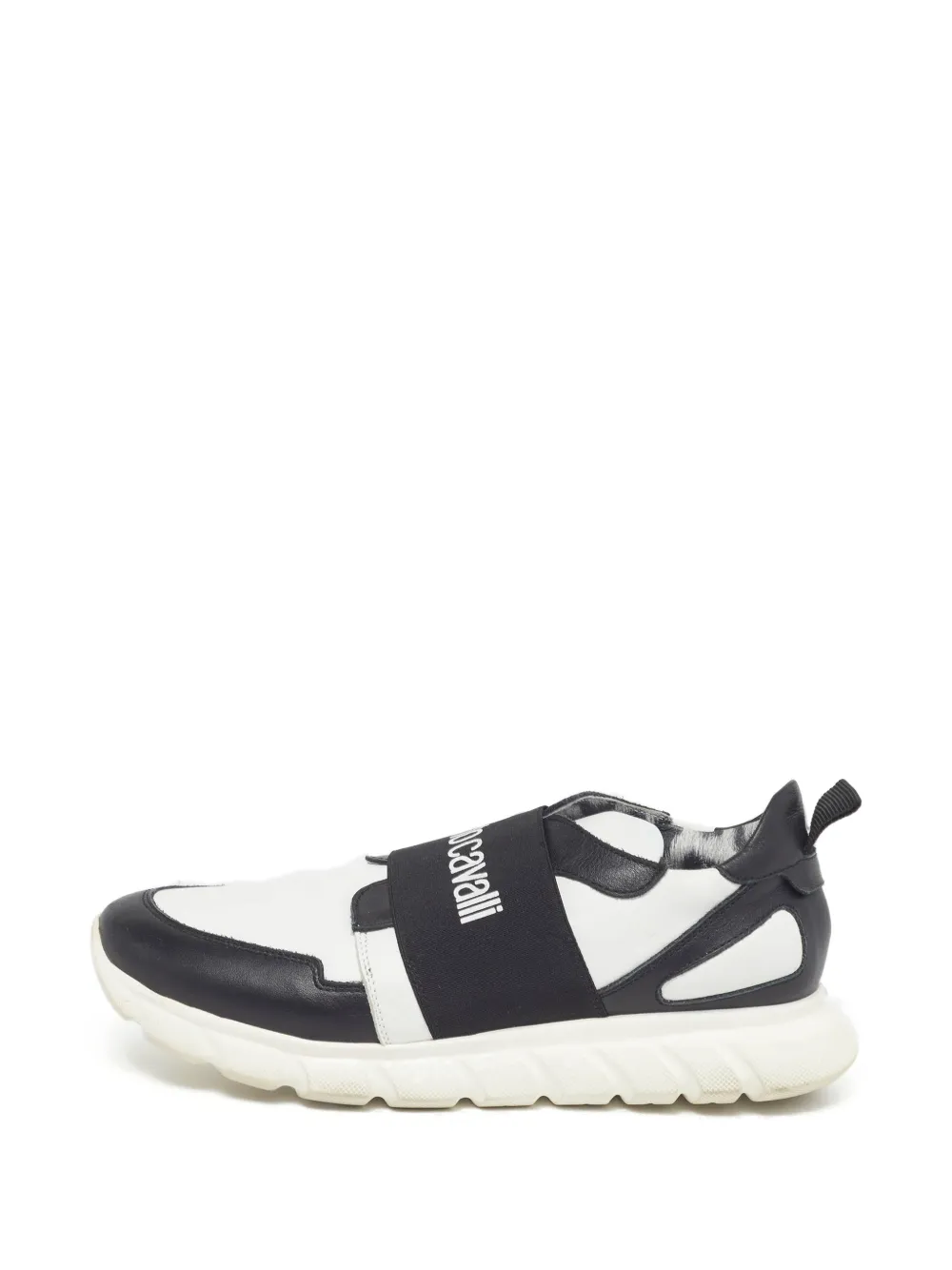 Roberto Cavalli Vintage logo-print strap sneakers - Weiß