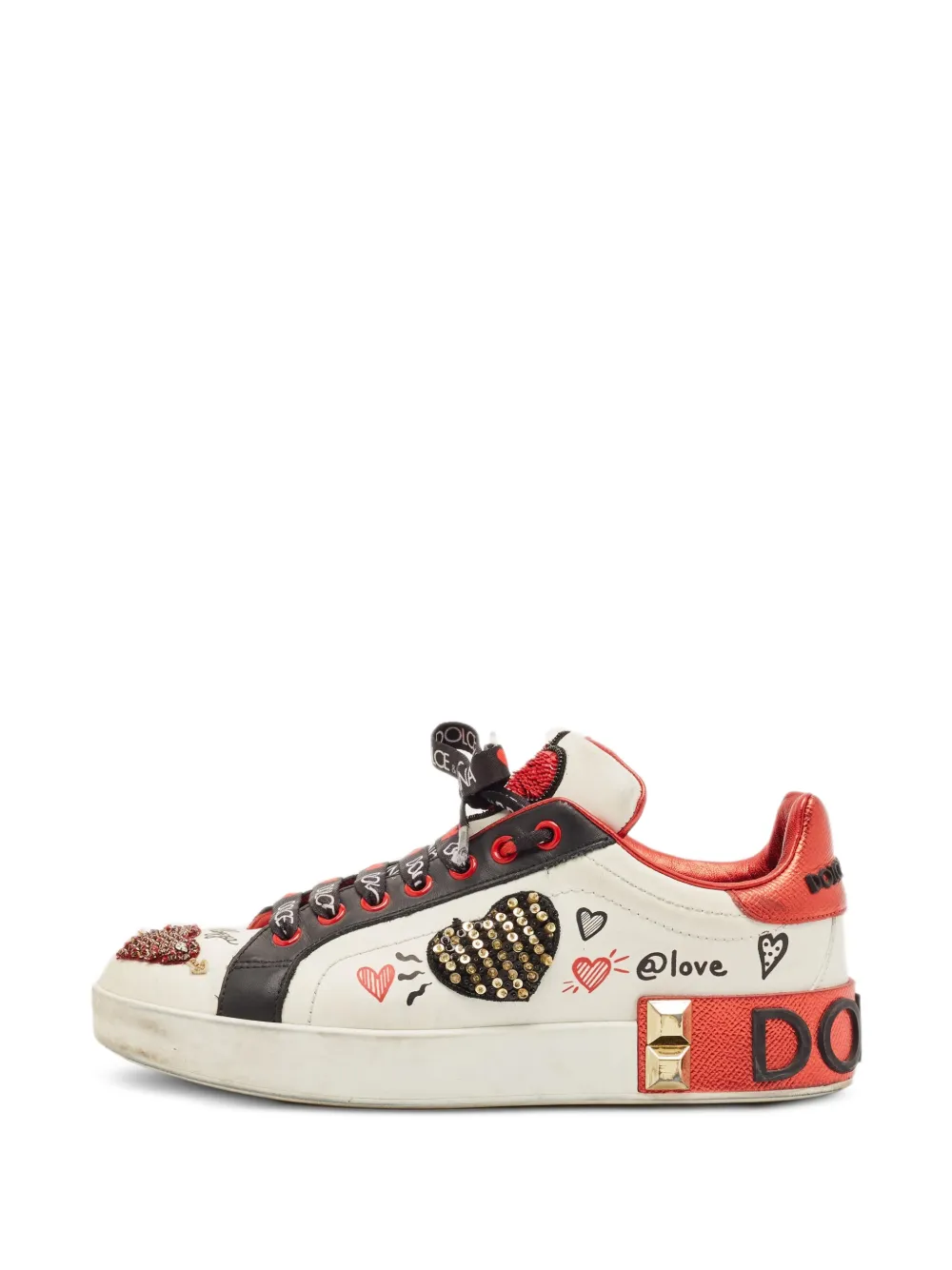 Dolce & Gabbana Pre-Owned Portofino heart-embellished sneakers - Weiß