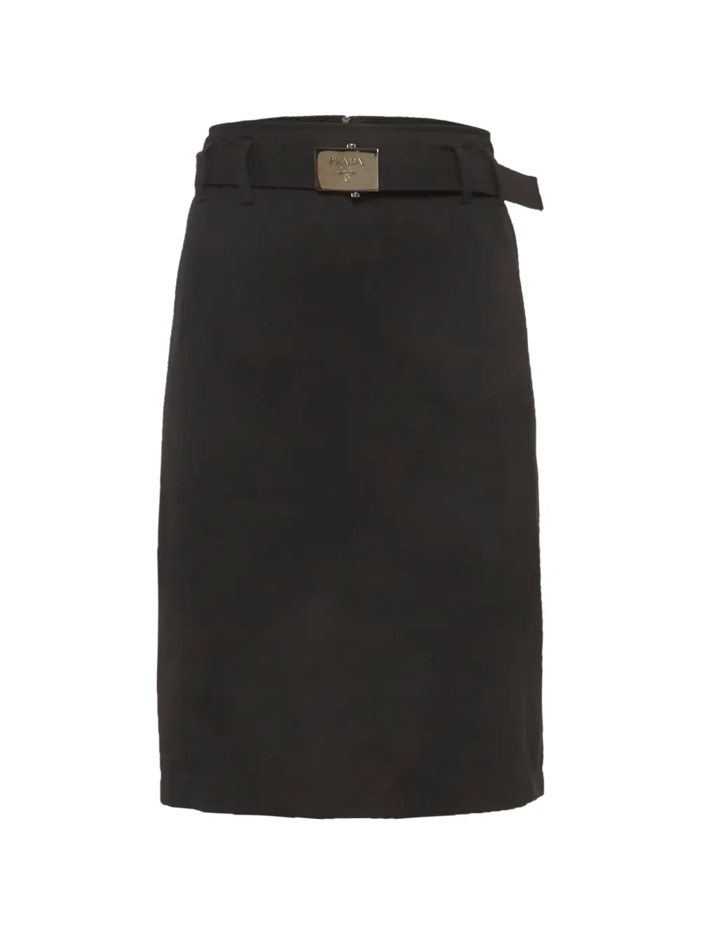 Prada Pre-Owned belted gabardine pencil midi skirt - Schwarz