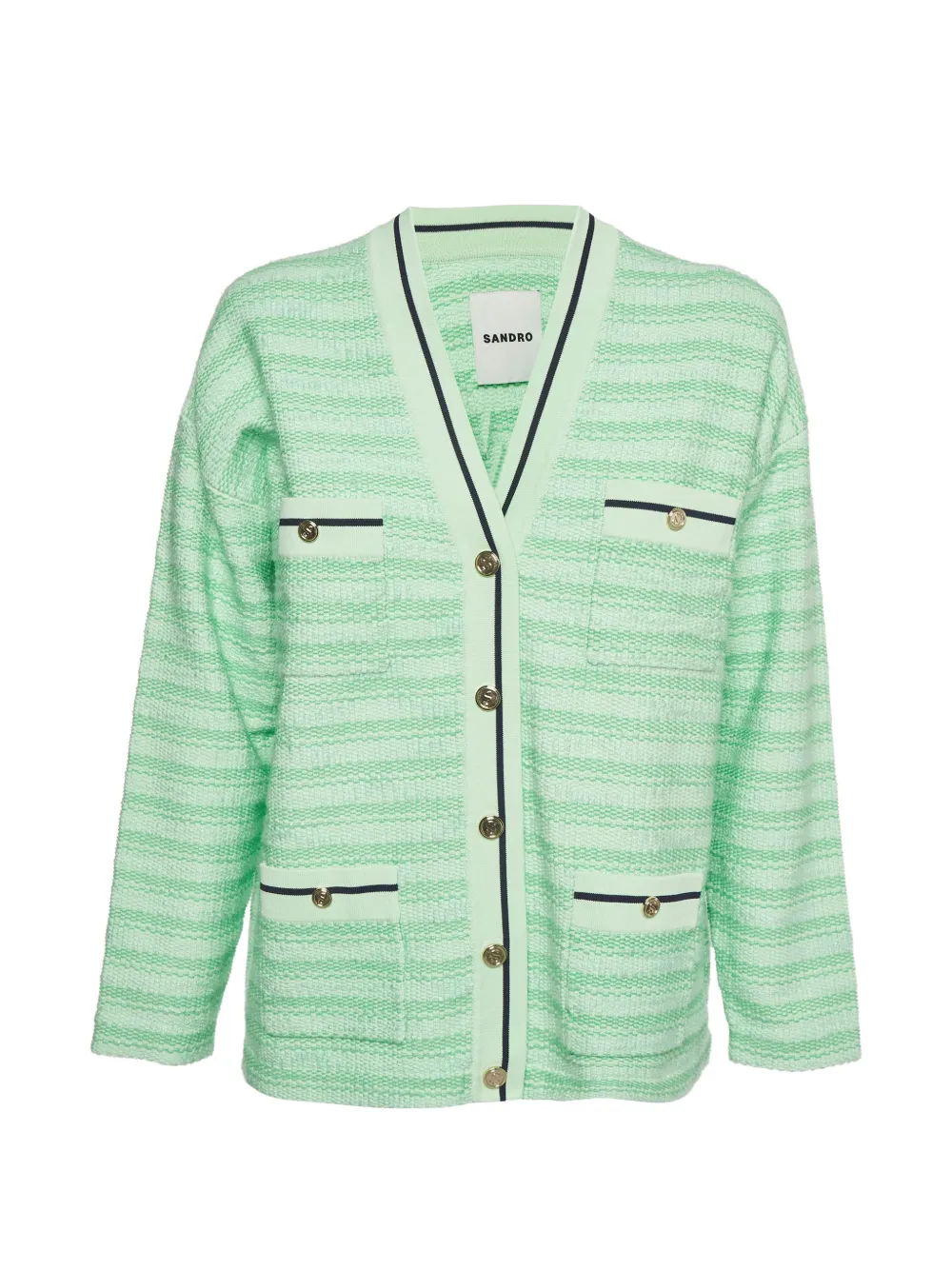 SANDRO Aymar jacquard cardigan - Verde