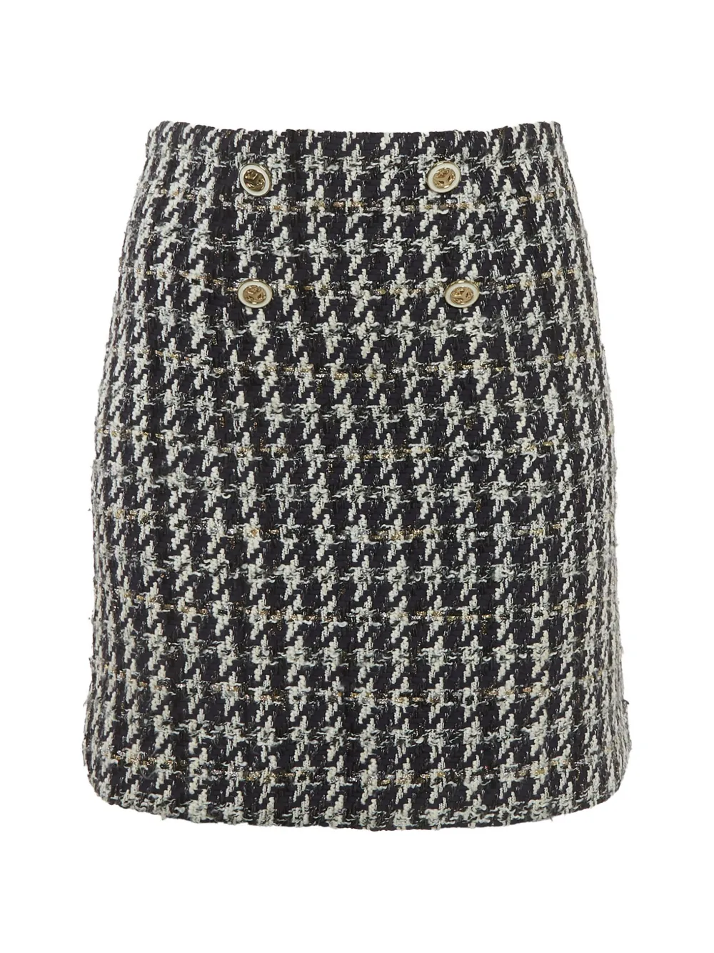 SANDRO tweed button-detail mini skirt - Blu
