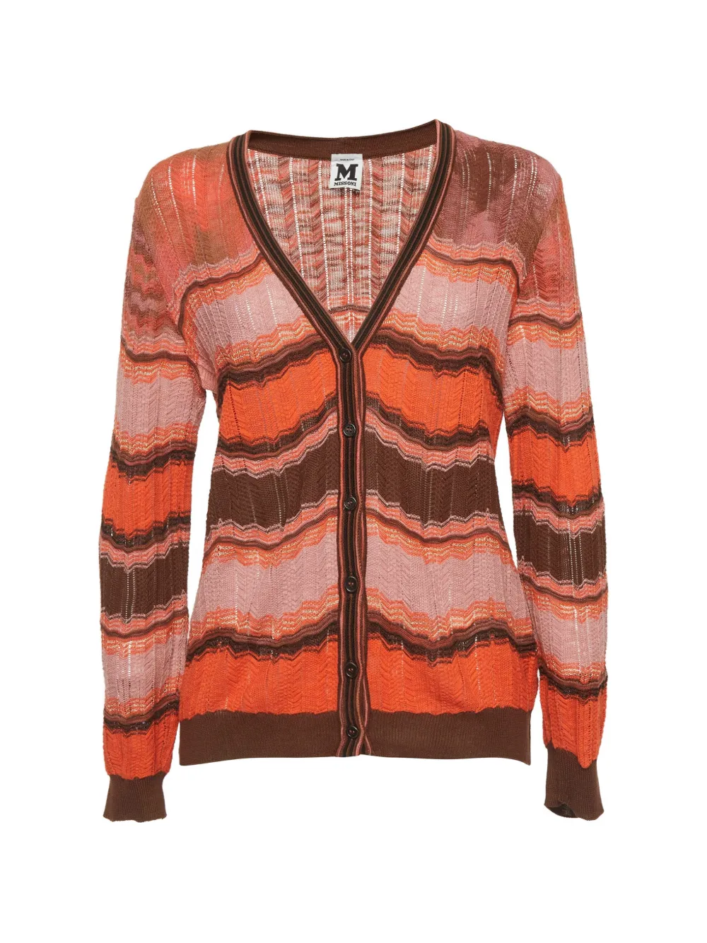 Missoni Pre-Owned zigzag-pattern cardigan - Marrone