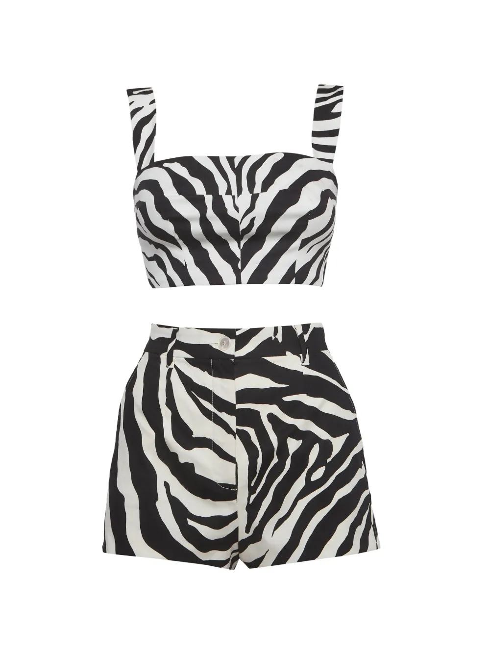 Dolce & Gabbana Pre-Owned zebra-print shorts set - Bianco