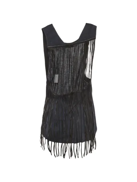 Theory fringed sleeveless top