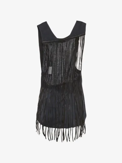 Theory fringed sleeveless top