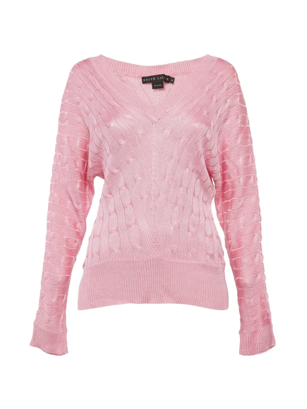 Ralph Lauren Vintage cable-knit V-neck sweater - Rosa