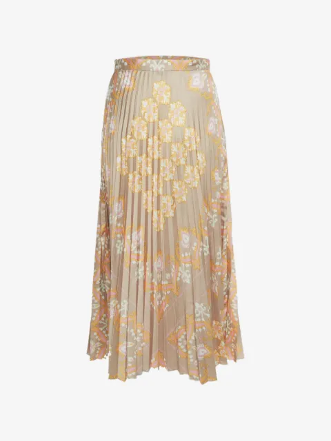 SANDRO Fulgence floral-print pleated midi skirt