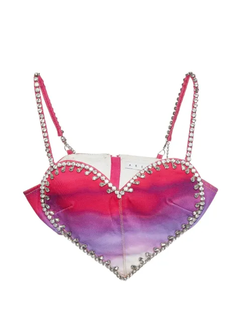 AREA ombre crystal-embellished top
